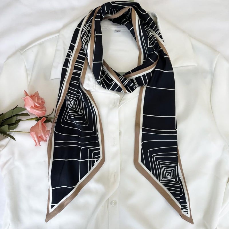 FONYVE Silk Head Scarf for Hair Fashion Headwrap for Women Lightweight Neck Tie - Image 3